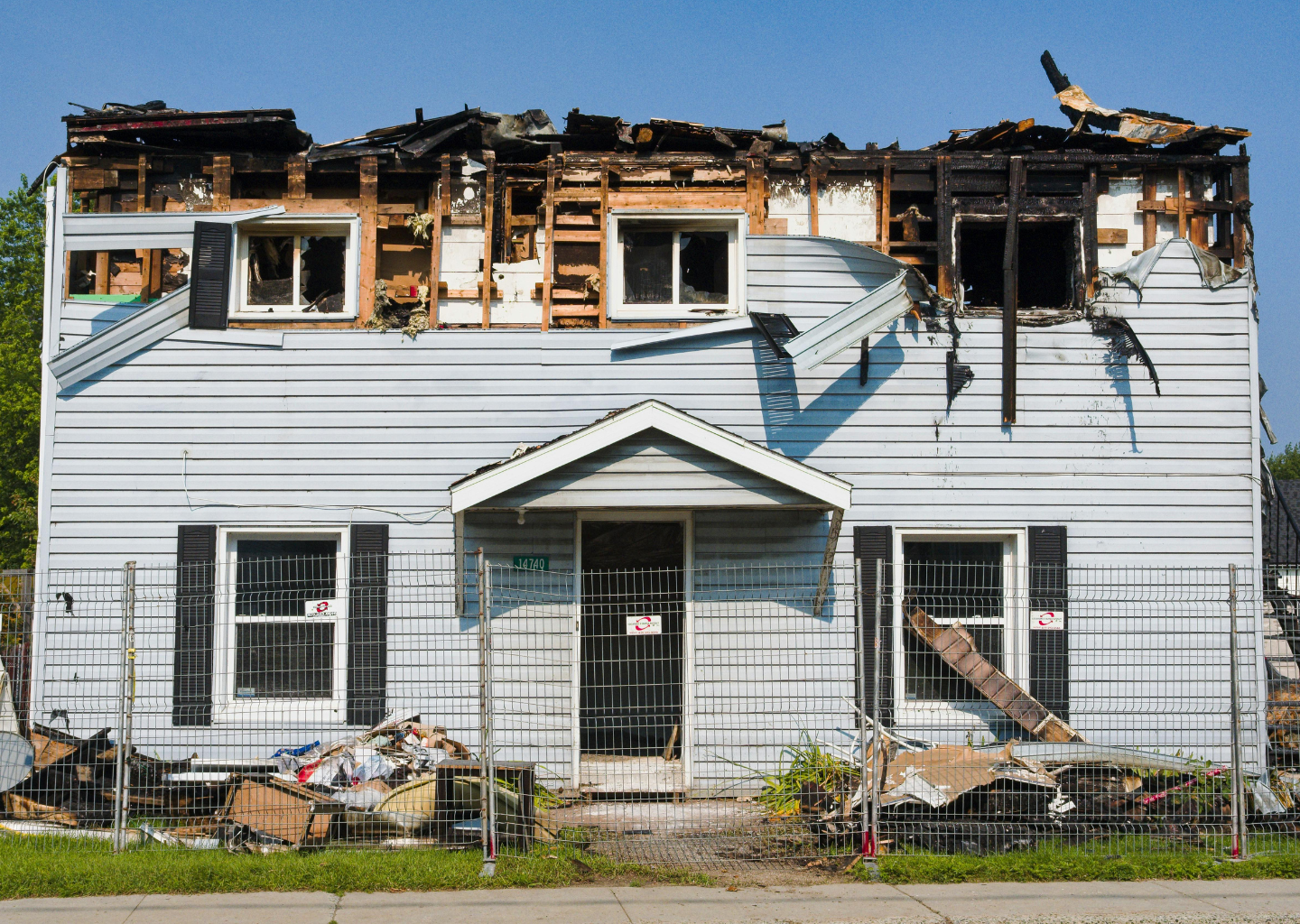 damaged house