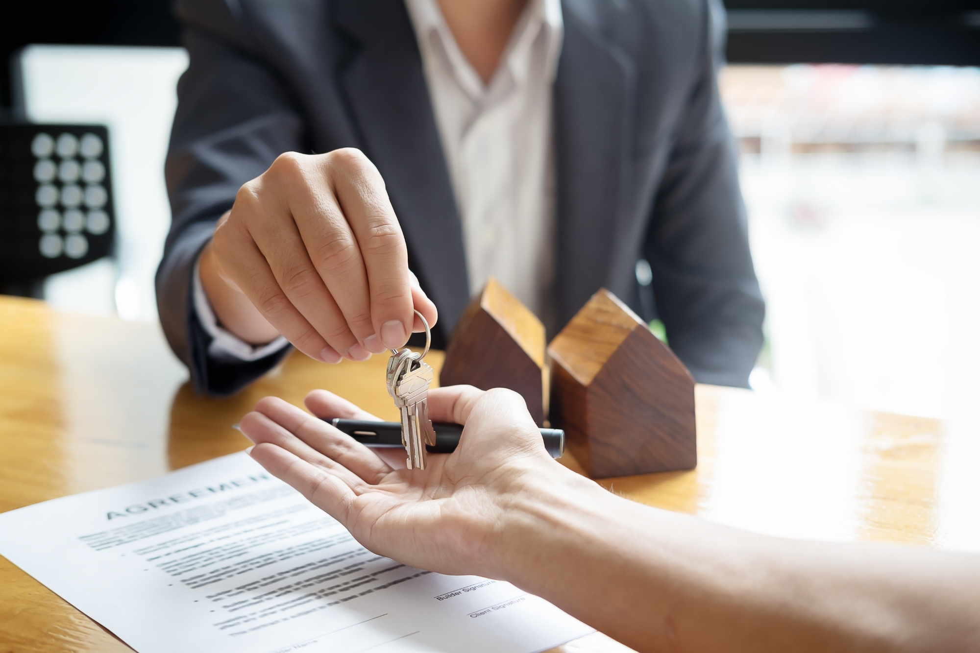 Handing house keys