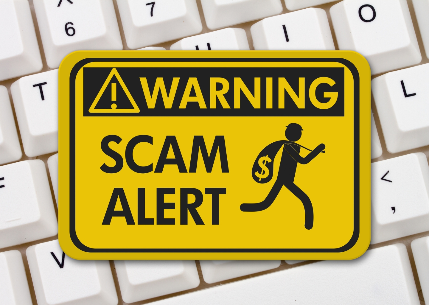 Warning scam alert sign